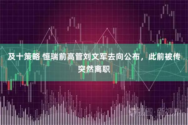 及十策略 恒瑞前高管刘文军去向公布，此前被传突然离职